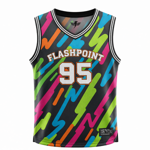 Camiseta de Baloncesto Sublimada, Malla Birdseye, Logotipo Frontal, Transpirable, Secado Rápido, Estilo Profesional, Cuello en V, Sin Mangas, Personalizable para Equipos - Product Image 1