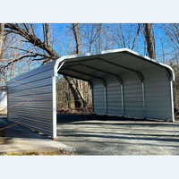Garage préfabriqué en acier facile à assembler 13x15 pieds, toit métallique coloré multi-usages pour le stockage de voitures, camions et bateaux