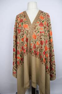 Bright Yellow Kashmiri <b>Shawl</b> with Multicolor Borders Pure Wool <b>Wrap</b> for Festive and Ethnic Winter Style - Product Image 4