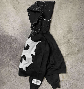 2025 nueva llegada Vintage Sudadera con capucha sin cuerdas French Terry 450gsm 550gsm doble puntada peso pesado ácido lavado desgastado Rhinestone - Product Image 4