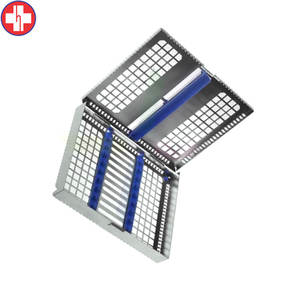 Casete de esterilización perforado de acero inoxidable para 10 instrumentos dentales con bloqueo seguro - Product Image 2