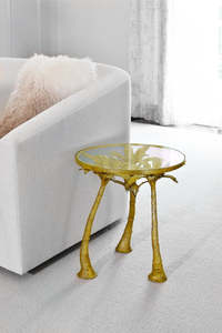 Mesa de acento de Palma tropical Mesa auxiliar de metal artística con diseño de palmera para decoración de sala de estar o patio - Product Image 2