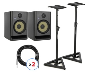Cặp loa kiểm âm studio KRK RP8G5-ROKITS-8 thế hệ thứ năm, 8 inch, có công suất, kèm 2 chân đế - Product Image 1