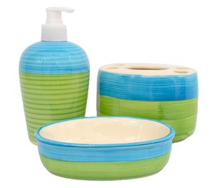 ชุดอุปกรณ์เซรามิกสำหรับห้องน้ำชุดอุปกรณ์ห้องน้ำ4ชิ้นชุดอุปกรณ์อาบน้ำทันสมัยพร้อมที่กดสบู่ล้างมือและที่ใส่แปรงสีฟันของขวัญสุดหรู - Product Image 3