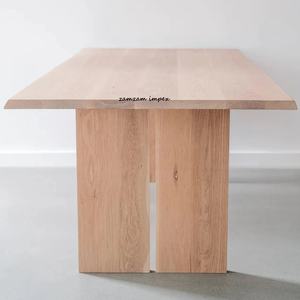 Table à manger en bois massif en gros pour restaurants 100% bois poli pour manger - Product Image 5