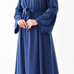 Robe abaya musulmane de qualité supérieure de couleur unie pour femmes, nouvelle abaya de style pour femmes, vente en gros - Product Image 2