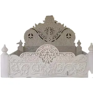 Acquista letto in marmo completamente decorato dal Design classico di qualità Premium con intarsio funziona in marmo di pietra naturale per la vendita