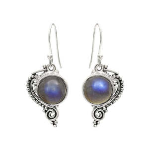 Pendientes de Plata de Ley 925 de diseño de tendencia con piedras preciosas de labradorita Joyas de plata bohemias disponibles a un precio razonable - Product Image 1