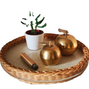 ถาดรองเสิร์ฟอาหารสำหรับงานแต่งงานและงานอีเวนต์ถาดหวายทรงกลมสำหรับอาหารเย็นถาดเสิร์ฟอาหาร - Product Image 1