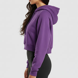 Sudadera con Capucha para Mujer, Estilo Holgado, Color Sólido, Personalizada OEM/ODM, de Alta Calidad, con Hombros Caídos - Product Image 3