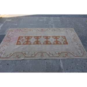 Alfombra de látex ecológica de lana Beige naranja clásica de área grande 3,8X6,9 pies diseño turco patrón de retazos abstracto rectángulo - Product Image 4