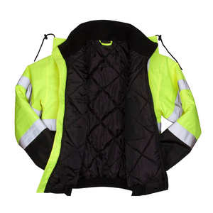 Chaqueta de Seguridad Reflectante Transpirable con Capucha para Invierno, Personalizable con Alta Visibilidad, Múltiples Bolsillos y Logotipo Frontal - Product Image 2