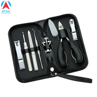 Kit de pédicure multifonctionnel en acier inoxydable et carbone pour éliminer les cors et les callosités, avec étui personnalisable en PVC, pour usage professionnel et beauté.