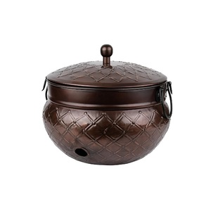 Bol de tuyau en cuivre Antique fini martelé pour la maison jardin arrosage des plantes utilisation bol de tuyau d'arrosage en cuivre décoratif - Product Image 6