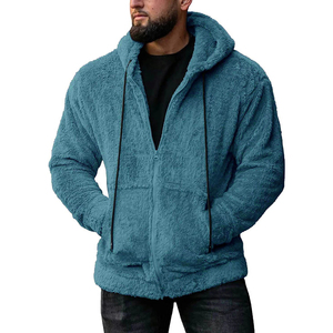 2025 New <b>Mens</b> Casual Wear Solid Long Sleeve Fluffy Fleece <b>Zip</b>-<b>up</b> <b>Cardigan</b> Coat Lined Sherpa Pullover Winter Hoodie <b>For</b> Unisex - Product Image 1