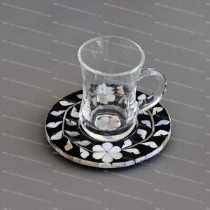 Classique Vintage Luxe Nacre Incrustation Thé Sous-verres Meilleur Prix Décoration De Table Sous-verres et Tapis - Product Image 6