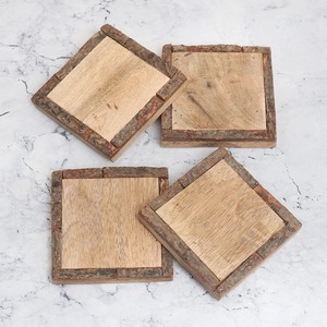 Posavasos de madera cuadrados sin terminar personalizados, madera de mango liso con acabado de nogal para bebidas en la playa, alfombrillas y almohadillas - Product Image 2