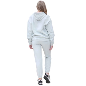 Conjunto de ropa deportiva cómoda para Otoño e Invierno para mujer, personalizados y pantalones de chándal Sudadera con capucha, conjunto de chándal con patrón sólido de algodón 100% - Product Image 5