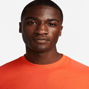 Solid Color Cotton <b>Men's</b> Fitness <b>T</b>-<b>Shirt</b> Team <b>Orange</b> Relaxed Standard Fit Ribbed Neckband Soft Smooth Breathable Eco-Friendly - Product Image 3