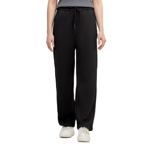 Pantalones de chándal delanteros planos de cintura alta para mujer Ropa de jogging de algodón cómoda de longitud larga con logotipo personalizado Deportes de invierno de secado rápido - Product Image 1