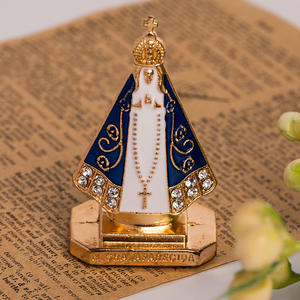 Ornamento Religioso Mecrt Decorazione da Scrivania Placcato Oro Nossa Senhora Aparecida Modello della Madonna Aparecida Prodotto Fuso a Mano - Product Image 5