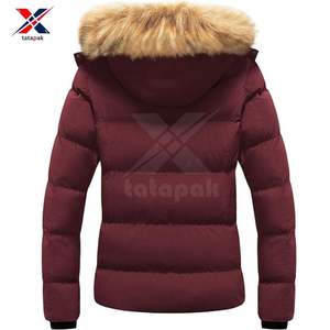 Veste d'hiver unisexe décontractée réversible de haute qualité, 50% duvet, avec col en fourrure et fermeture éclair, épaisse, à capuche - Product Image 1