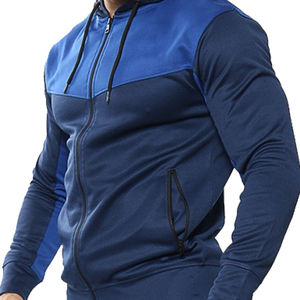 Vente en gros Logo personnalisé Hommes Tech Polaire Survêtement Full Zip Joggers Pantalon de survêtement Survêtement Coton Polyester Zinc Bleu Plus Size - Product Image 3