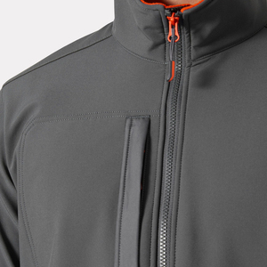 Custom Unisex Windproof Waterproof Breathable Zip-up Softshell Jacket Front Outdoor Winter <b>Work</b> Wear <b>Fleece</b> Lining Hooded Collar - Product Image 3