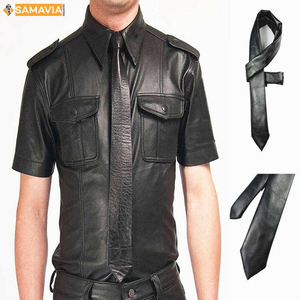 เนคไทหนัง PU สำหรับผู้ชายทรงสลิมฟิตเนคไททางการใส่ทำงานปาร์ตี้งานแต่งงานเครื่องประดับเนคไทโลโก้ออกแบบได้ตามต้องการ - Product Image 1