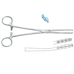 Pince à tampon Ulrich en acier inoxydable de haute qualité incurvée 22cm / 8.75 pouces Fabricant d'instruments chirurgicaux - Product Image 2