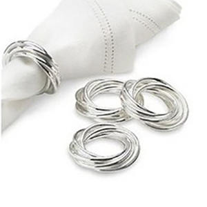 Design simple Rond de serviette feuille d'or Porte-anneau de serviette en métal écologique Vaisselle - Product Image 2