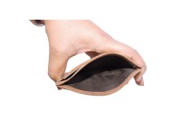 Dompet tempat kartu ramping kulit asli tahan lama, dompet saku depan dengan Tab tarik cepat akses jendela ID banyak slot kartu
