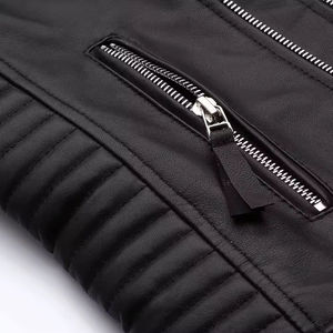 Veste en cuir de toile enduite de haute qualité pour hommes avec col montant Options de logo personnalisées imperméables hiver - Product Image 5