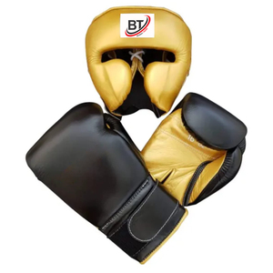 Guantes de boxeo profesionales con logotipo personalizado cuero de vaca Muay Thai Kickboxing MMA Sparring equipo de entrenamiento hecho en fábrica - Product Image 5