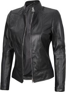 TESSUTO-Chaqueta Acolchada de Piel Auténtica para Mujer, Estilo Vintage, Impermeable y Ecológico - Product Image 2