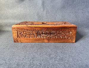 Rustic Wooden Carved <b>Floral</b> Pattern Premium Quality Handcrafted Engraved Design Tissue <b>Box</b> Holder for Farmhouse Decor Tradebyd - Product Image 5