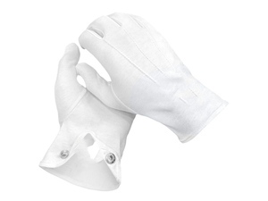 Premium Quality Masonic <b>Badges</b> White Cotton High Quality Solid Color Classical Style Full Finger <b>Button</b> Cuff Sew-On Embroidered - Product Image 1