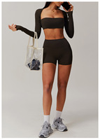 Ensemble de short à séchage rapide slim avec LOGO personnalisé Ensembles de yoga deux pièces athlétiques pour femmes