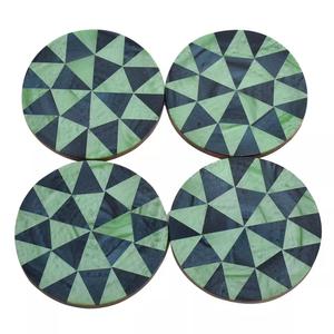 Posavasos de resina de forma redonda de diseño de lujo Posavasos coloridos con estilo clásico - Product Image 2