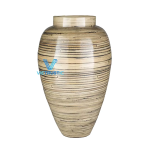 Vase en bambou tressé en herbe de mer de haute qualité pour la décoration intérieure, vase cylindrique rond, emballage personnalisé, meubles de salon - Product Image 1
