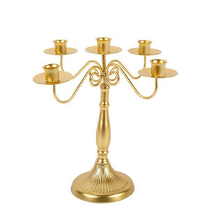 Wedding And Home Decor Classic Decorative Iron <b>Candlestick</b> Premium 5 Arm Silver Metal Candelabra Candle <b>Holder</b> Best Price - Product Image 4