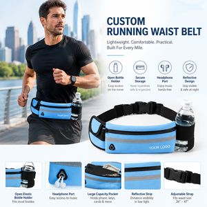 Ceinture de course OEM, sac banane, porte-bouteille, sac de taille réfléchissant et imperméable pour hommes et femmes, ceinture d'hydratation pour marathon et jogging - Product Image 2
