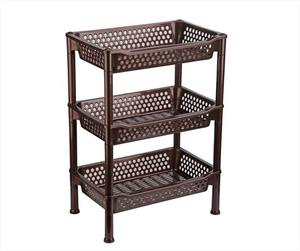 Étagère de rangement à 3 niveaux en PP multicouche, détachable, de forme rectangulaire, pour la cuisine, la salle de bain ou le bureau - Durable - Product Image 1