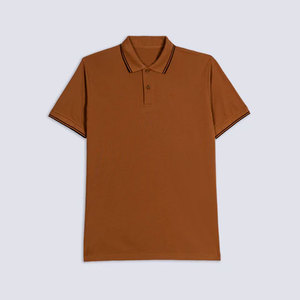 Polo en coton pour homme, coupe classique, décontracté, pour le travail, polo en coton texturé à manches courtes pour homme - Product Image 1