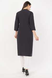 100% Pure Cotton Black Women's Ready-to-Wear Casual Stretchable Kurti Izzu International <b>Low</b> Price for Sale Garment Apparel. - Product Image 2