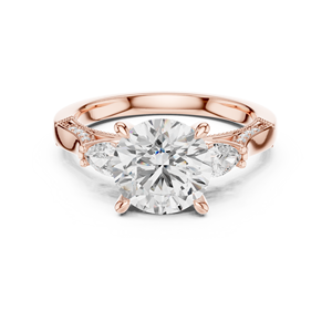 แหวนทอง10K ประดับเพชรโมอิสสีมรกตสำหรับฤดูใบไม้ร่วง - Product Image 2