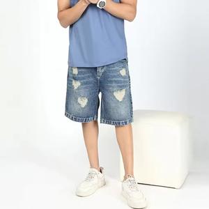 Pantalones Cortos Vaqueros para Hombre, Estilo Casual, 100% Algodón, Ajuste Holgado, Secado Rápido, Ligeros, Diseño Desgastado, Nuevo Modelo - Product Image 5