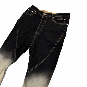 Haute qualité personnalisé hommes dégradé couleur pantalon délavé lavage Stretch Denim Baggy Flare jean taille moyenne imprimer High Street 2026 - Product Image 4