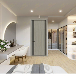 Elegante Diseño de Puerta de Madera Impermeable WPC para Interiores, Entrada para Hospital, Apartamento, Hotel con Acabado de Decoración Moderna - Product Image 5