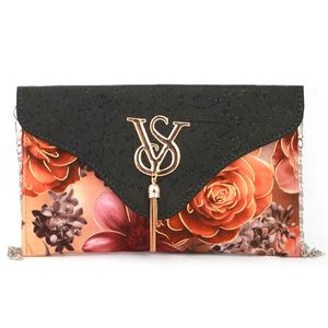 กระเป๋าคลัทช์พิมพ์ลายดอกไม้สำหรับผู้หญิง (1875) - สีดำ - Product Image 3